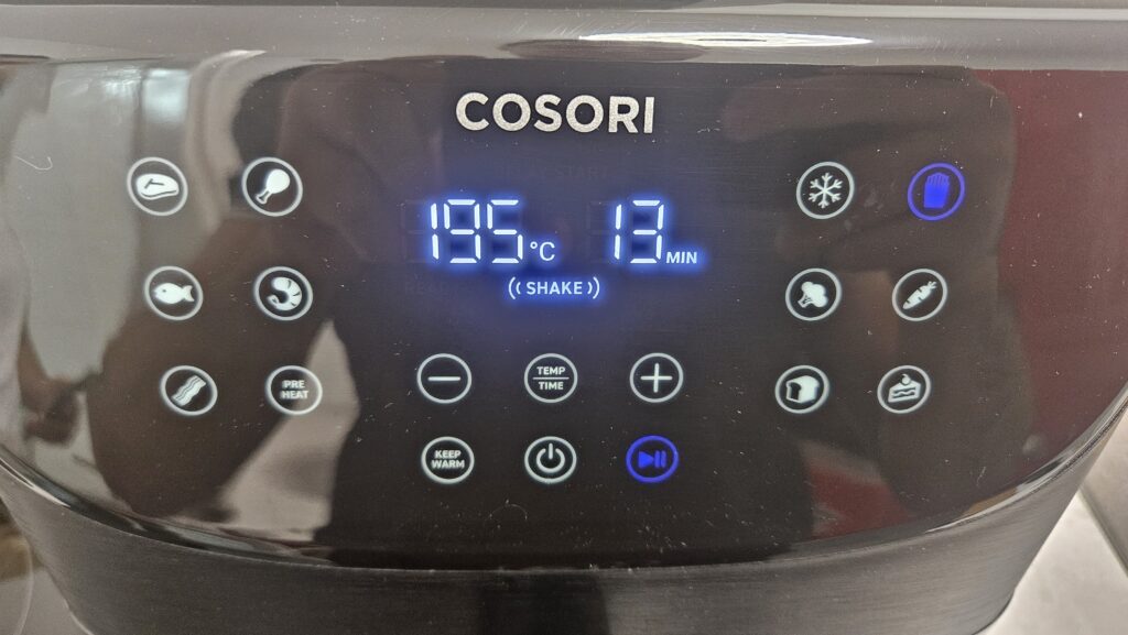 cosori 5.5l heißluftfritteuse shake reminder